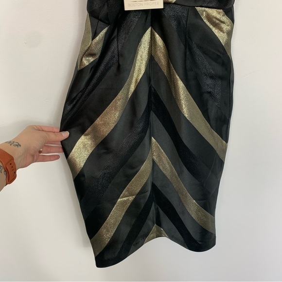 NWT Hutch Metallic Stripe Bodycon Halter Dress Size 4 - Picture 6 of 9